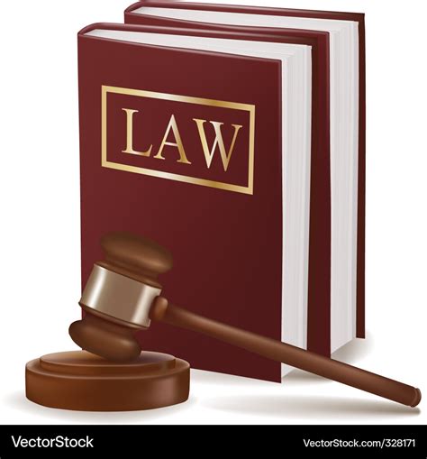 Judge gavel and law books Royalty Free Vector Image