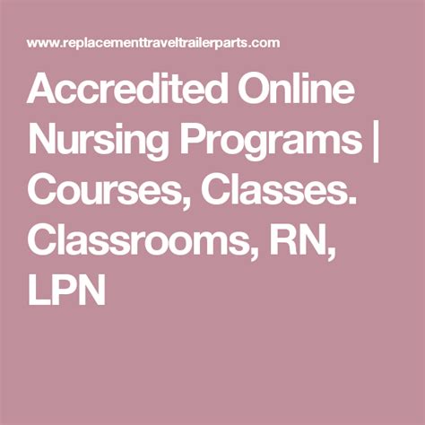 Accredited Online Nursing Programs | Courses, Classes. Classrooms, RN, LPN | Online nursing ...