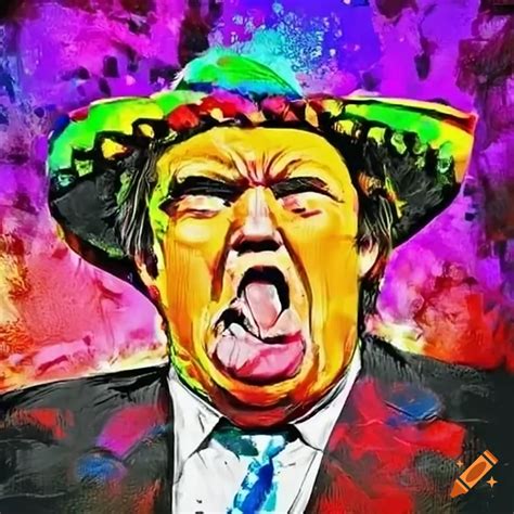 Donald trump wearing a mexican sombrero on Craiyon