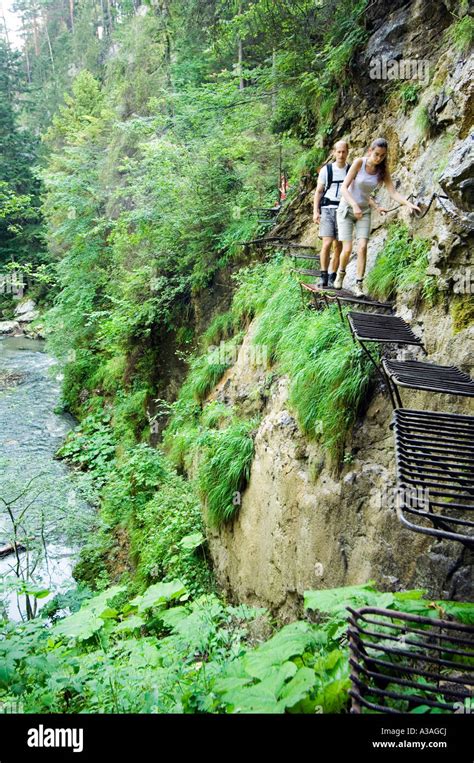 Slovakia Slovensky Raj Slovak Paradise National Park Horad River Gorge ...