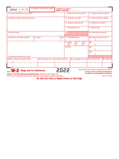 2022 Form IRS W-2 Fill Online, Printable, Fillable, Blank - pdfFiller