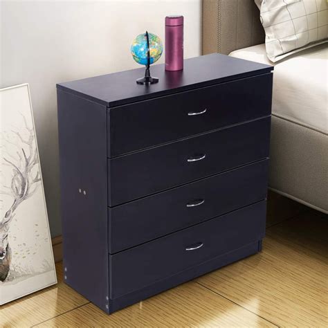 Zimtown Modern Nightstand with 4 Drawers,Bedside Table for Bedroom ...