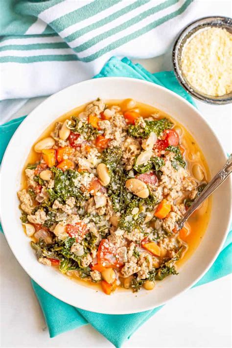 Turkey white bean soup with kale - Family Food on the Table