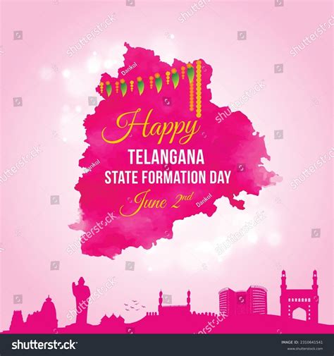 Happy Telangana State Formation Day English Stock Vector (Royalty Free) 2310641541 | Shutterstock