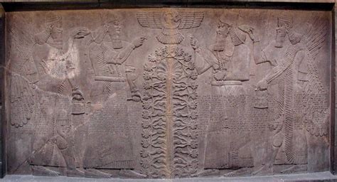 Sumerian "Tree of Life". With Winged Disc above in the sky which ...