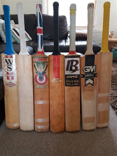 A collection of my cricket bats,in there an old Gray and Nicolls ...