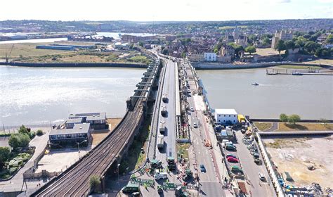 Aerial film captures a brief moment from the Rochester Bridge ...