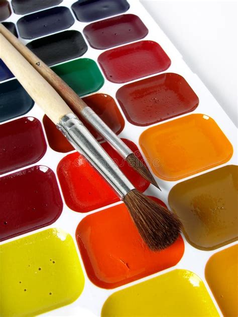 Watercolor paints stock photo. Image of brushes, paint - 11354168