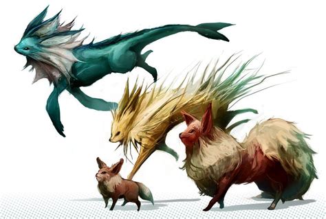 Eeveelutions - Kanto by MrRedButcher on deviantART | Pokemon réaliste ...