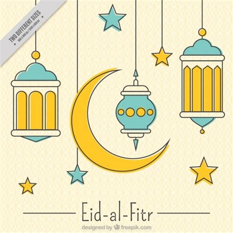 Free Vector | Linear decorative eid-al-fitr background