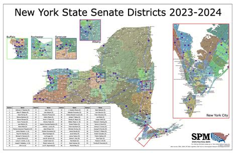 New York Political and State Legislative Wall Maps – State Political Maps