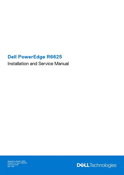 DELL POWEREDGE R6625 INSTALLATION AND SERVICE MANUAL Pdf Download ...