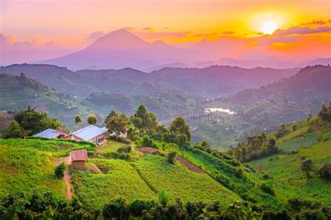 Kisoro Uganda Beautiful Sunset Over Mountains and Hills Stock Photo - Image of background ...