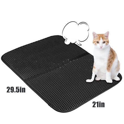 Cat Litter Mat Extra Large Size Rectangular 750*600mm, Layer Honeycomb Cat Litter Trapper Mat ...