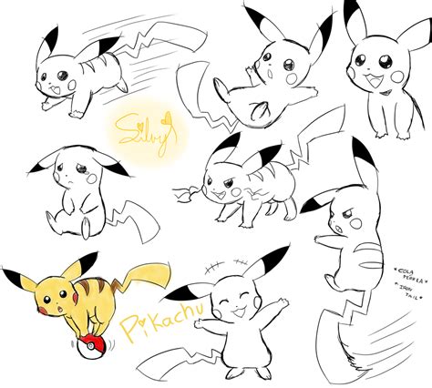 Pikachu Sketches by SweetSilvy on DeviantArt