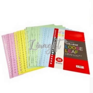 ( Pak 50 Lembar ) KIKY ISI KERTAS BINDER REFILL FILE KERTAS LOOSELEAF ...