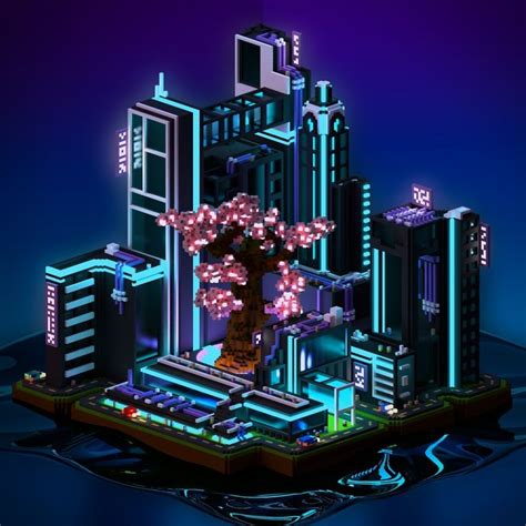 Neotokyo ️ #magicavoxel #voxelart #blender #3D | Minecraft architecture ...