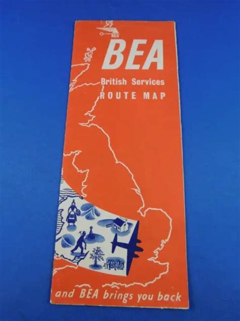 BEA BRITISH EUROPEAN Airways Route Map 1950 Airline Abdulla Cigarette ...