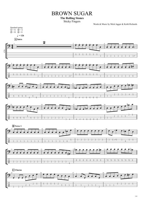 Brown Sugar Tab by The Rolling Stones (Guitar Pro) - Full Score | mySongBook