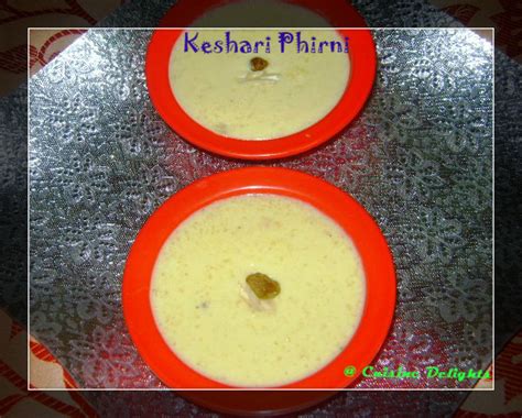 Kesari Phirni (Saffron flavors Indian Dessert) - Cuisine delights