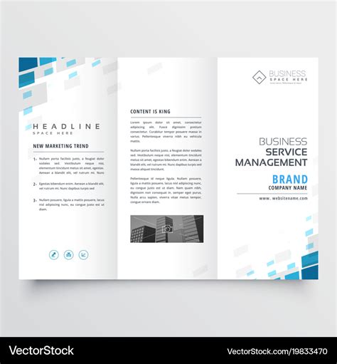 Simple trifold business brochure template design Vector Image