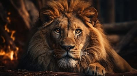 Premium Photo | Lion illustration HD 8K wallpaper Stock Photographic Image