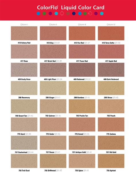 Quikrete Color Chart