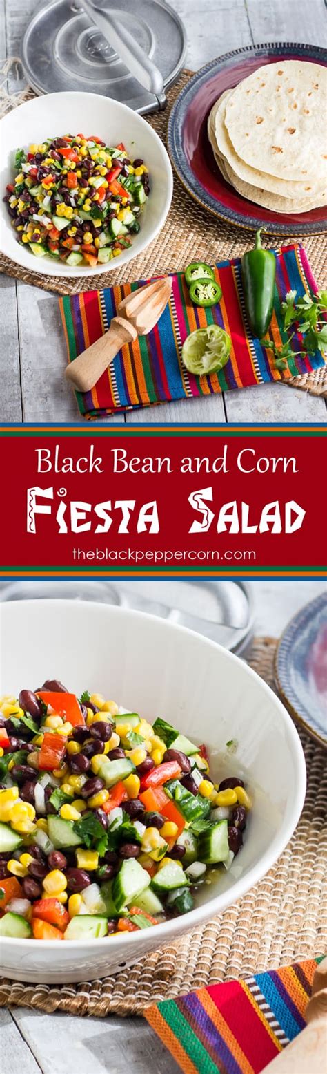 Fiesta Salad Recipe- Mexican Flavour: Black Bean, Corn, Cilantro