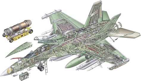 Boeing EA-18G Growler Cutaway Drawing in High quality