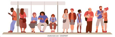 Group Different Ordinary People Standing Sit Stock Vector (Royalty Free) 1314293447 | Shutterstock