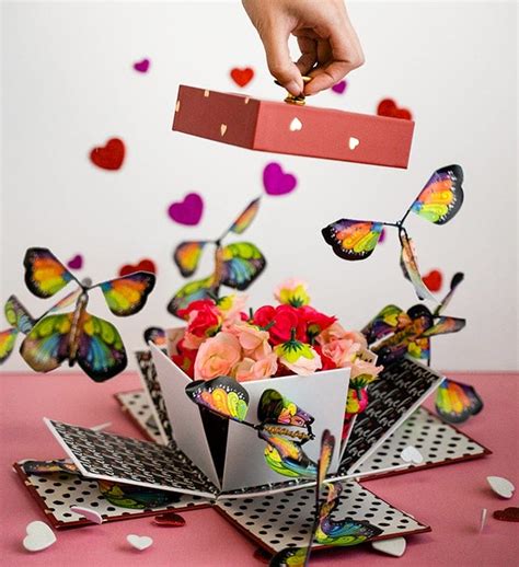 explosion gift box online with butterflies