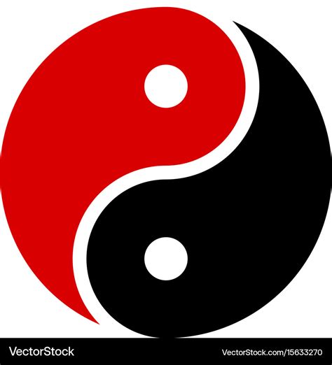 Yin yang icon harmony symbol red and black Vector Image