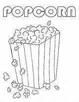 Popcorn Box Coloring Page Pages sketch template