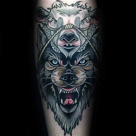 40 Neo Traditional Wolf Tattoo Ideas For Men - Wild Designs | Wolf tattoos, Traditional tattoo ...