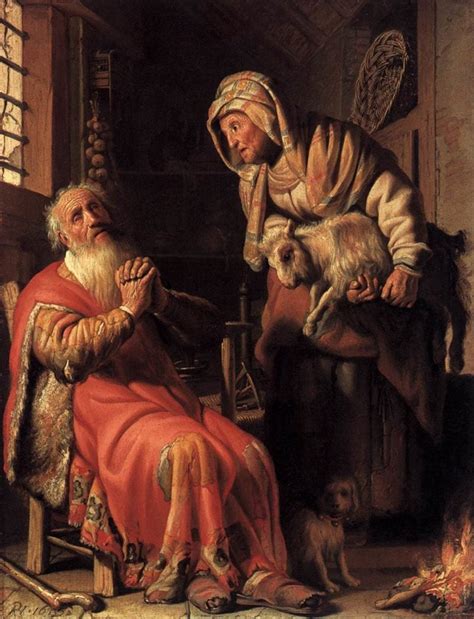 Tobit Accusing Anna of Stealing the Kid 1626 Painting | Rembrandt Harmenszoon Van Rijn Oil Paintings