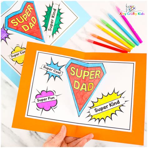 Super Dad Pop Up Card for Father's Day - Arty Crafty Kids