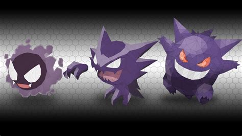 Haunter, Gengar, Pokémon, Gastly, Low poly HD Wallpapers / Desktop and Mobile Images & Photos