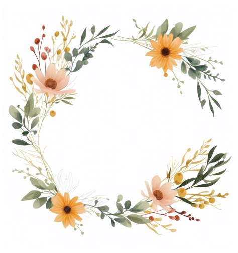 Premium AI Image | Watercolor floral wreath isolated