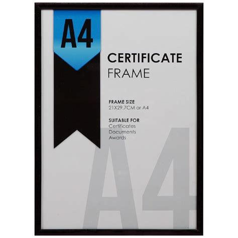 A4 Certificate Frame Black | Officeworks