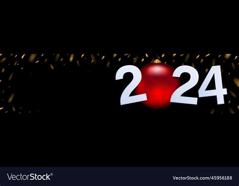 Happy new year 2024 silver numbers Royalty Free Vector Image