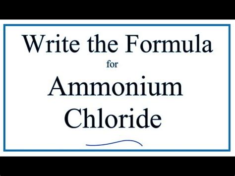 How to Write the Formula for Ammonium chloride - YouTube