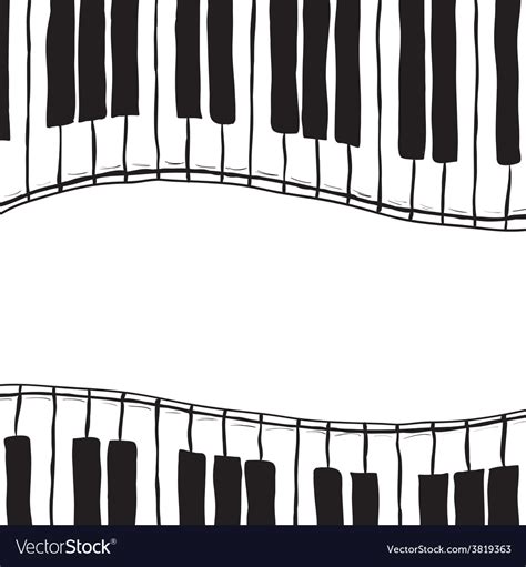 Two piano keys - sketch style Royalty Free Vector Image