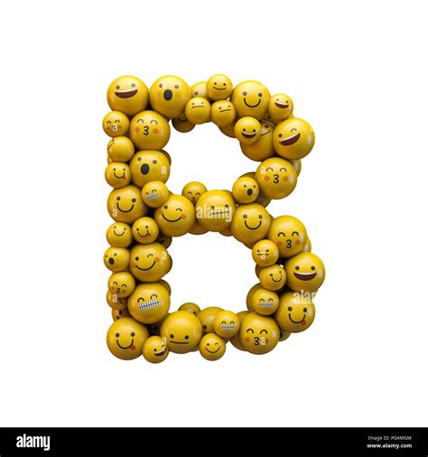 Letter B emoji character font. 3D Rendering Stock Photo - Alamy