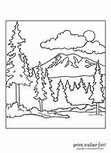 Mountain Scene Coloring Pages  Forest coloring Free Printable sketch template