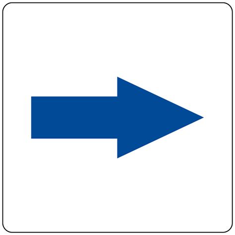 Tactile Directional Arrow Blue on White Sign RRE-205-BLUonWHT