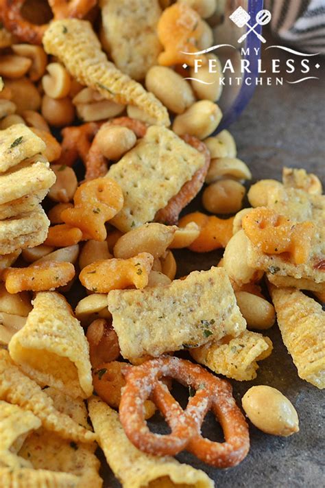 Quick and Easy Ranch Snack Mix - My Fearless Kitchen