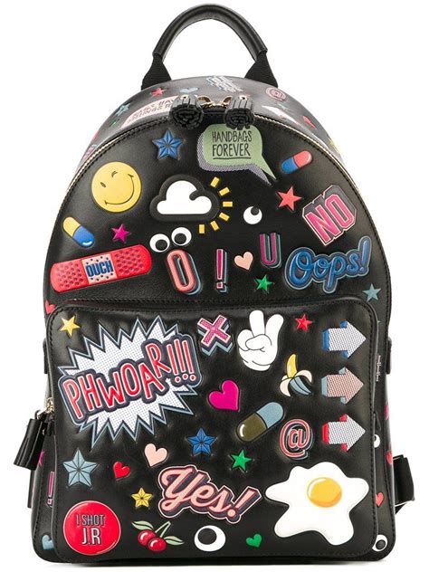 Anya Hindmarch 'all Over Stickers' Backpack in Black - Lyst