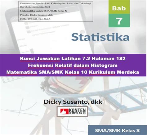 Kunci Jawaban Latihan 7.2 Halaman 182 Frekuensi Relatif dalam Histogram Matematika SMA/SMK Kelas ...