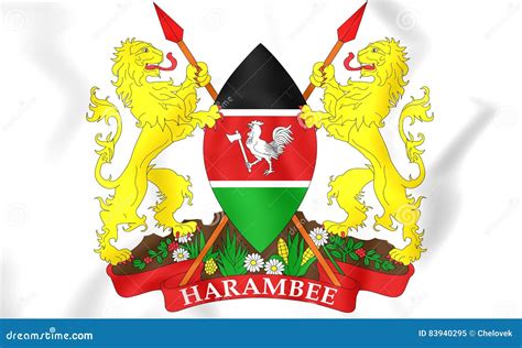 Kenya Coat of Arms stock illustration. Illustration of national - 83940295