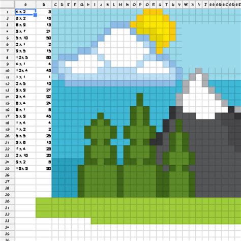 Google Sheets Digital Pixel Art Reveal - Erintegration